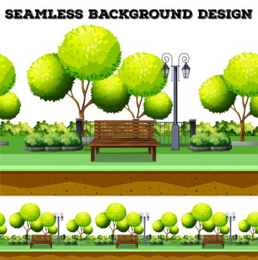 Ağaçlar ve tezgah Park