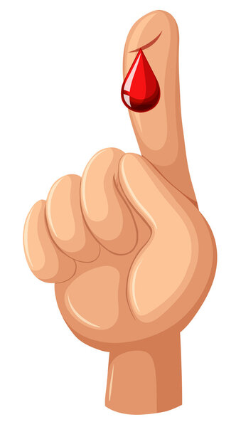Указательный палец кровоточит кровью
