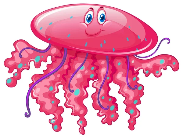 Jelly fish with happy face — Stock Vector