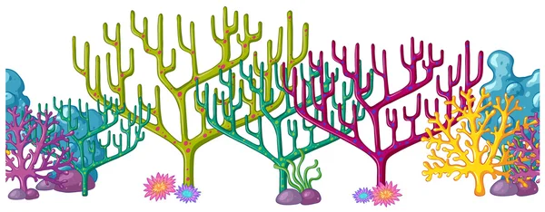 Korallreven i olika färger — Stock vektor