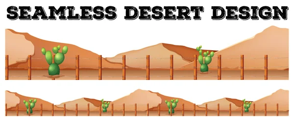 Бесшовный дизайн фона с кактусом в пустыне — стоковый вектор