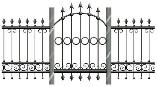 Seamless metal fence with doorway — Stock Vector