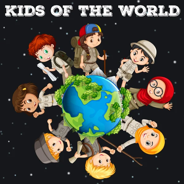 Niños del mundo — Vector de stock
