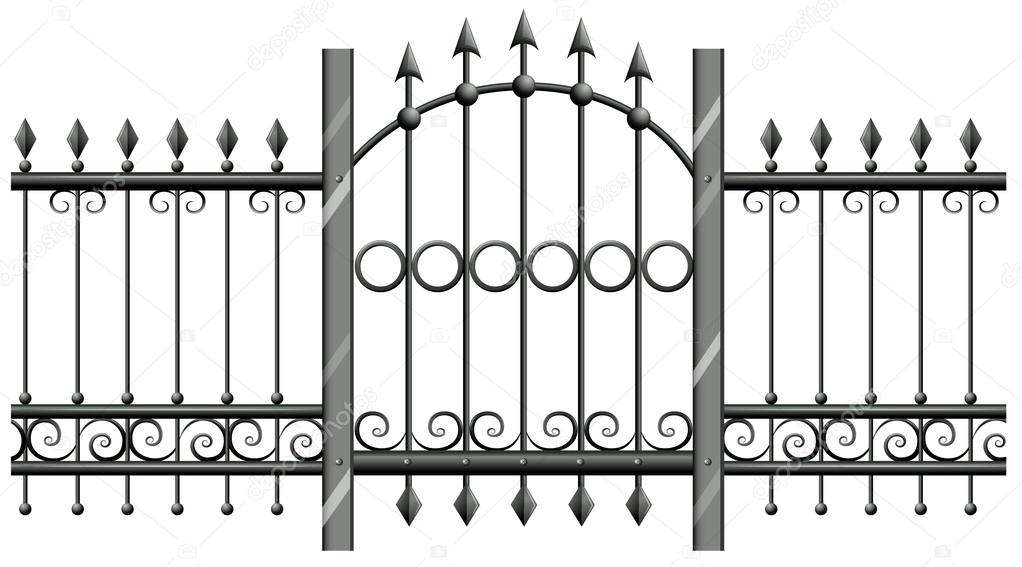 Seamless metal fence with doorway