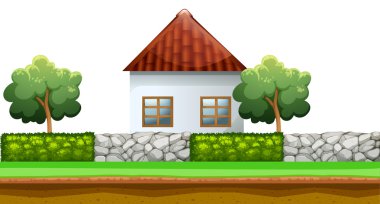 Evin arkasında çit