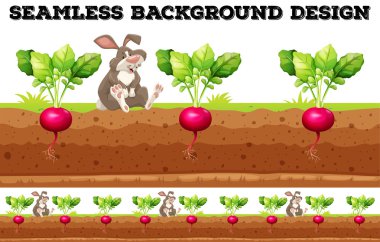 Turp ve tavşan ile sorunsuz arka plan