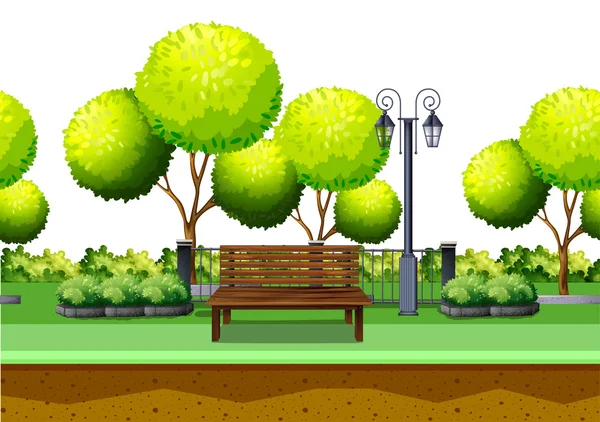 Parque com árvore e área de estar — Vetor de Stock