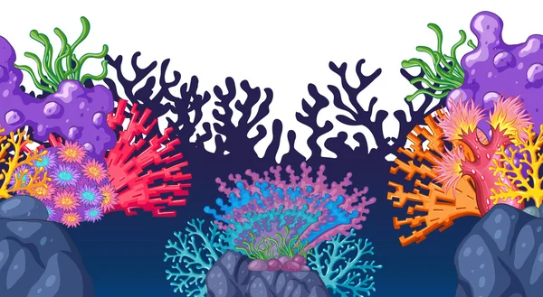 Arrecife de coral inconsútil bajo el océano — Archivo Imágenes Vectoriales