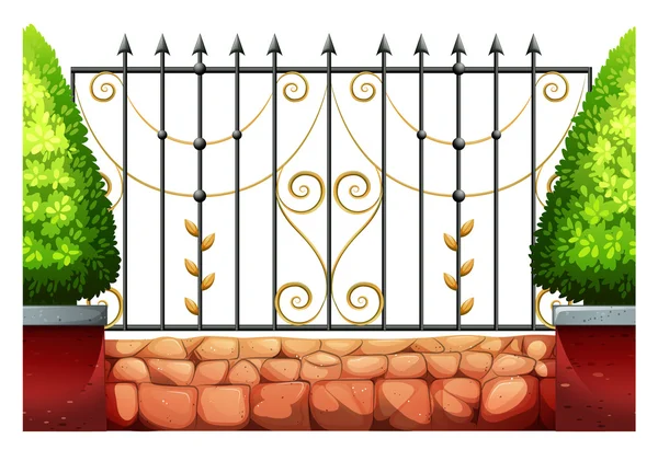 Klasik tasarımı ile metal çit — Stok Vektör