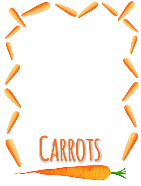 Design de fronteira com cenouras frescas —  Vetores de Stock