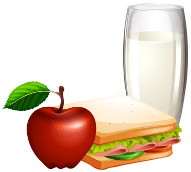 Sandviç ve süt ile Kahvaltı