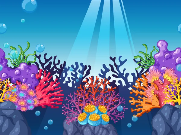 Récif corallien sans soudure sous l'océan — Image vectorielle