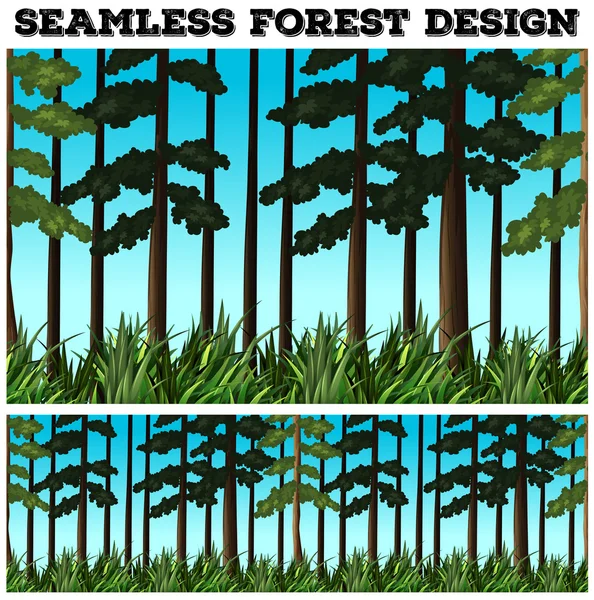 Diseño de fondo sin costuras con bosque — Archivo Imágenes Vectoriales