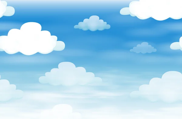 Fondo sin fisuras con nubes en el cielo — Vector de stock