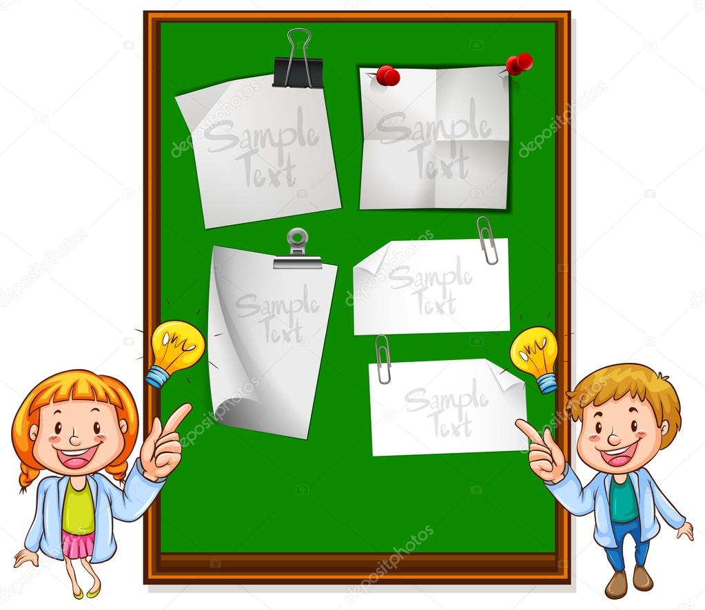 Border design with notes on board Stock Vector by ©blueringmedia 96407010