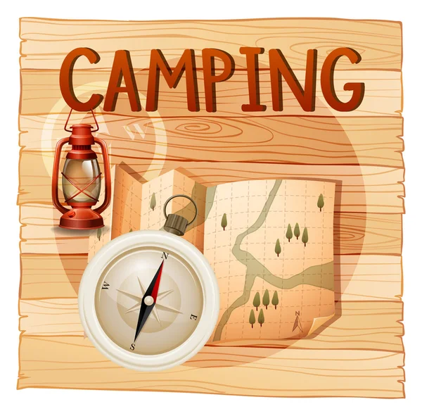 Bannerdesign mit Camping-Thema — Stockvektor