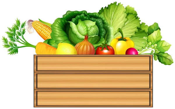 Verduras frescas en la caja — Archivo Imágenes Vectoriales