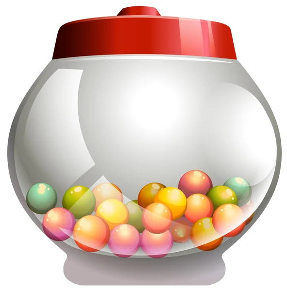 Bubble gum in the glass jar — Stock Vector