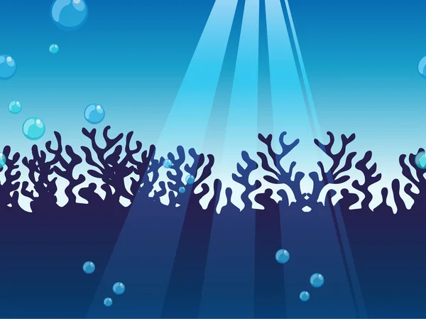 Sömlös bakgrund med undervattens scen — Stock vektor