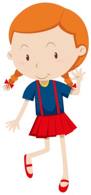 Kırmızı etek giyen küçük kız