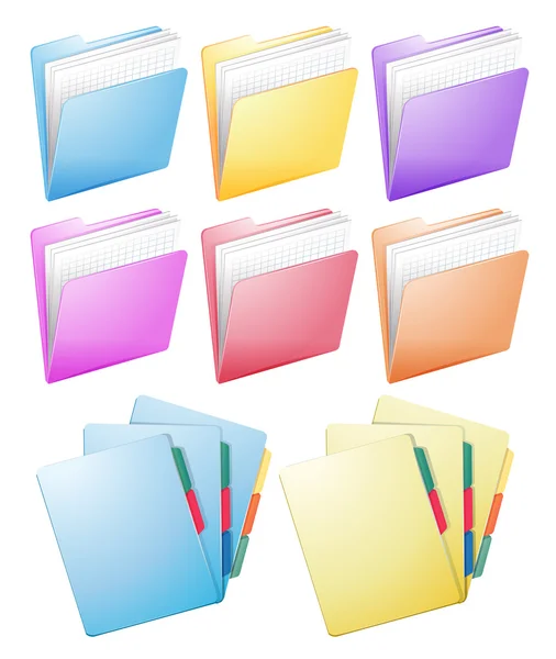 Different design of folders — Stock Vector
