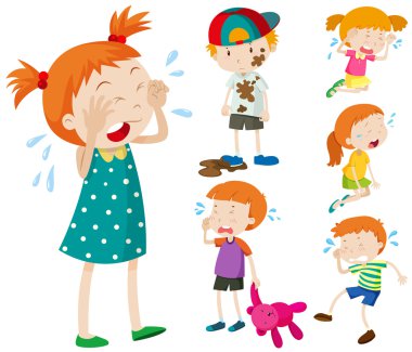 Erkek ve kız ağlıyor