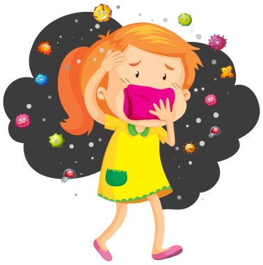 Kız ağzını bakterilerden kapsar