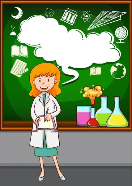 Επιστήμη δάσκαλος διδασκαλία στο σχολείο — Διανυσματικό Αρχείο