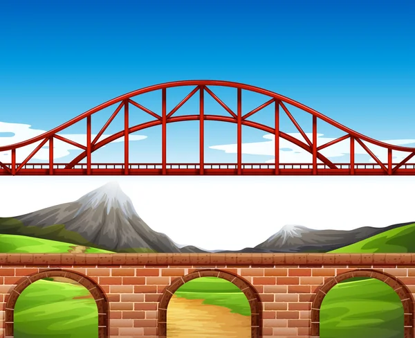 Bridge over the wall — Stock Vector