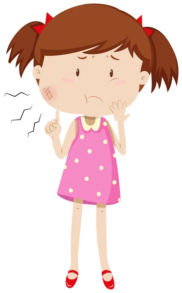 Little girl having mumps — Stock Vector