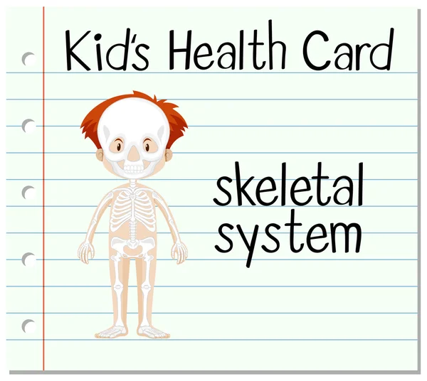 Carte santé avec système squelettique — Image vectorielle