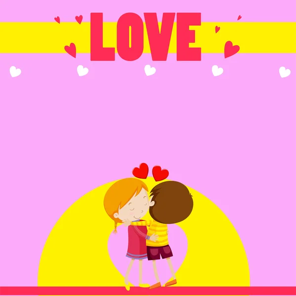 Boy and girl hugging — Stock Vector