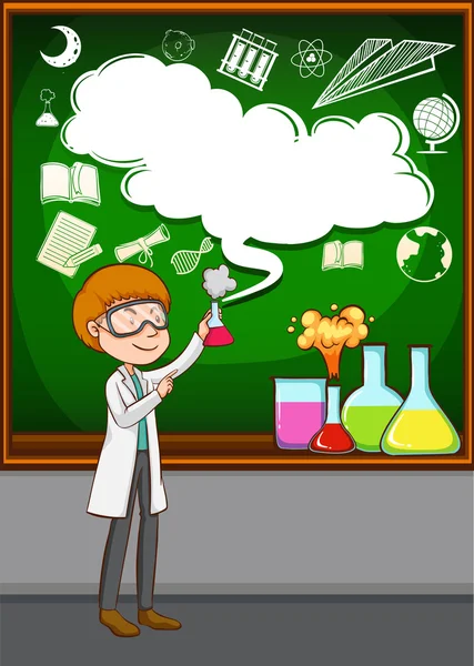 Scientist doing experiment in the lab — Stock Vector