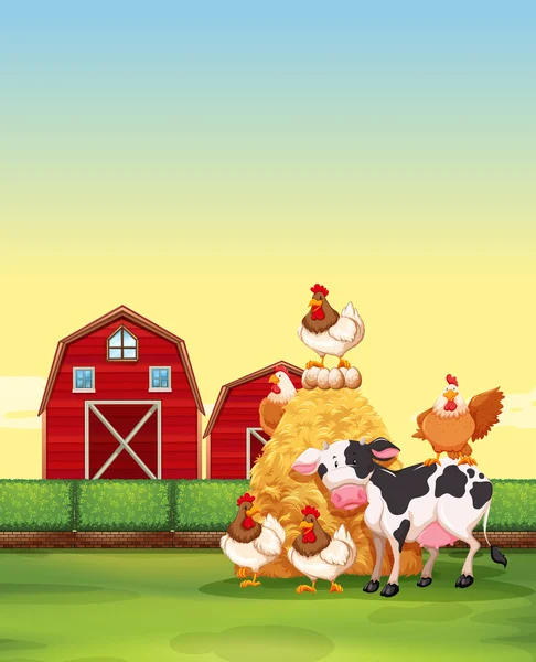 Nutztiere auf dem Bauernhof — Stockvektor
