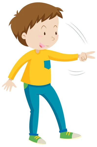 Boy playing rock scissors paper — Stock Vector