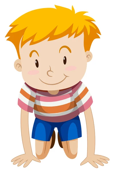 Niño pequeño con la cara feliz — Vector de stock