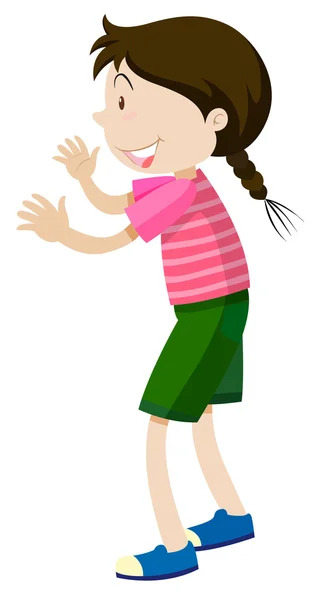 Little girl with happy face — Stock Vector