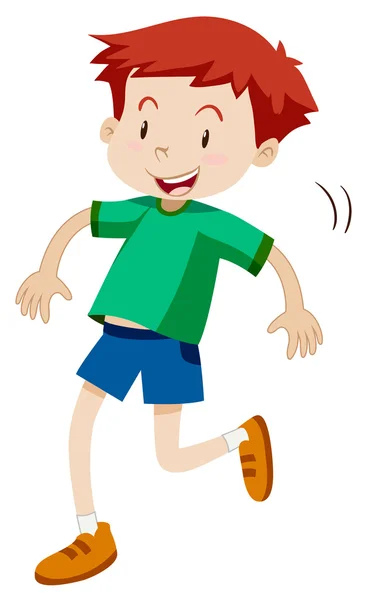 Little boy hopping alone — Stock Vector