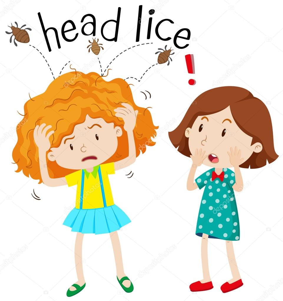 Little girl having head lice