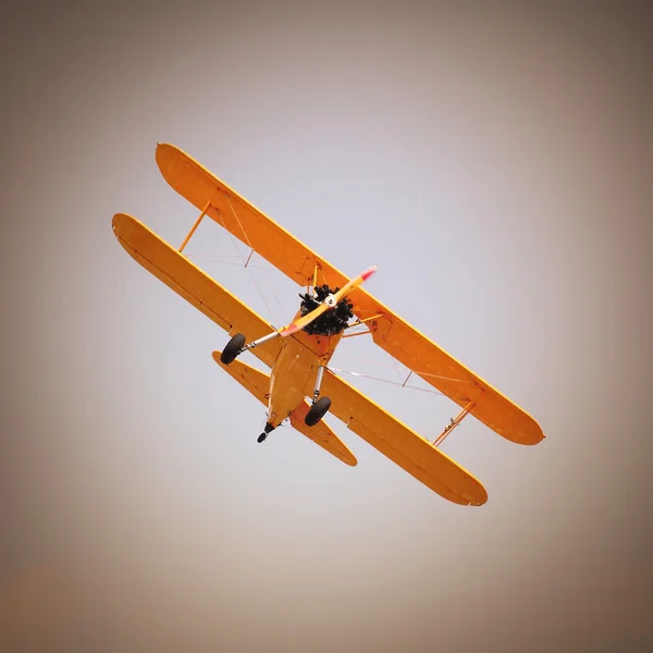 Imagem de estilo retrô do biplano . — Fotografia de Stock