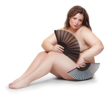 Naked overweight woman clipart