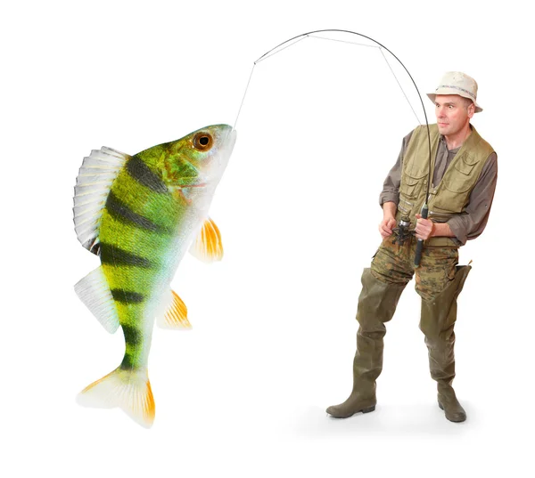 The fisherman with his big fish — Stock Photo, Image