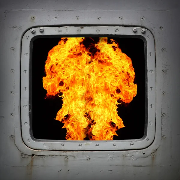 Hořící plyn v peci. — Stock fotografie