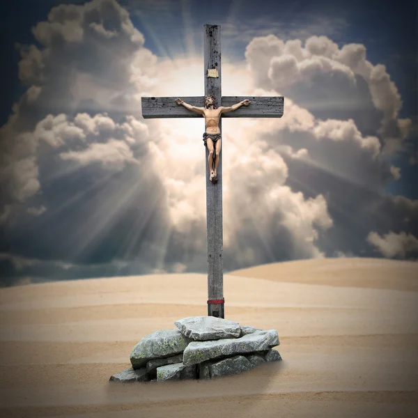 Jezus Christus aan het kruis. — Stockfoto