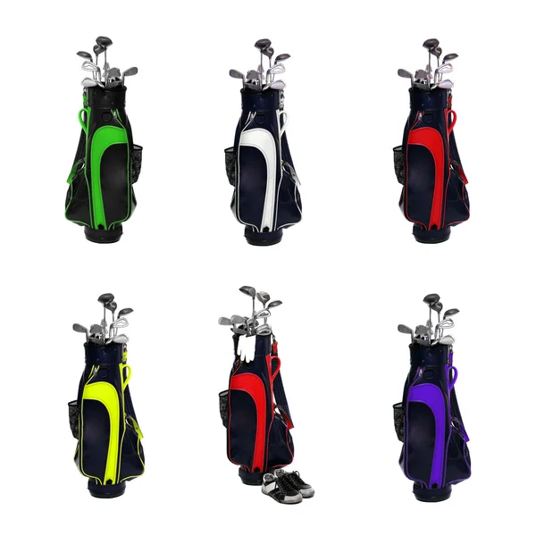 Collectie van een golf clubs zakken — Stockfoto