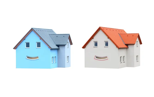 Новые дома с улыбкой на лице — стоковое фото