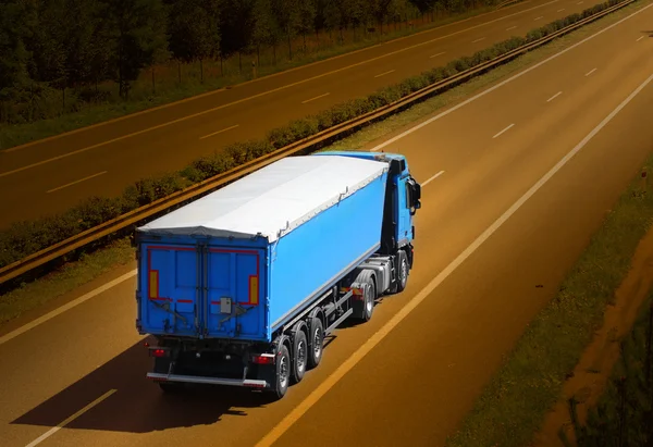 Kontejner kamion na dálnici — Stock fotografie