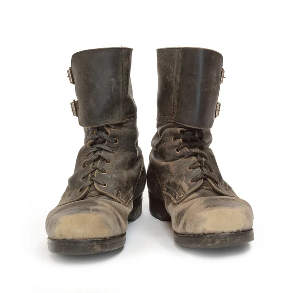 Old army combat boots — Stock Photo, Image