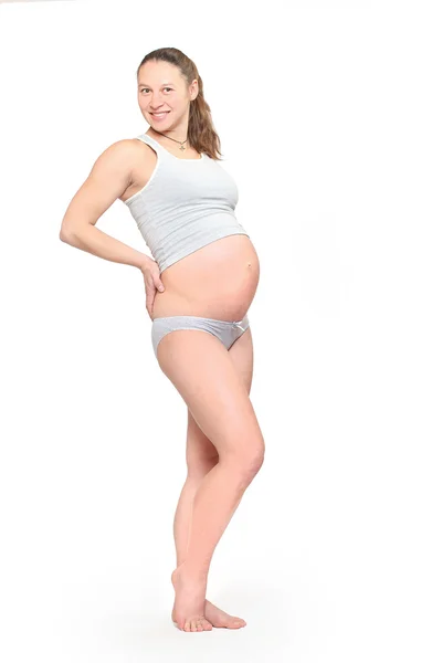Těhotná žena, samostatný — Stock fotografie