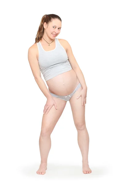 Hamile kadın izole — Stok fotoğraf